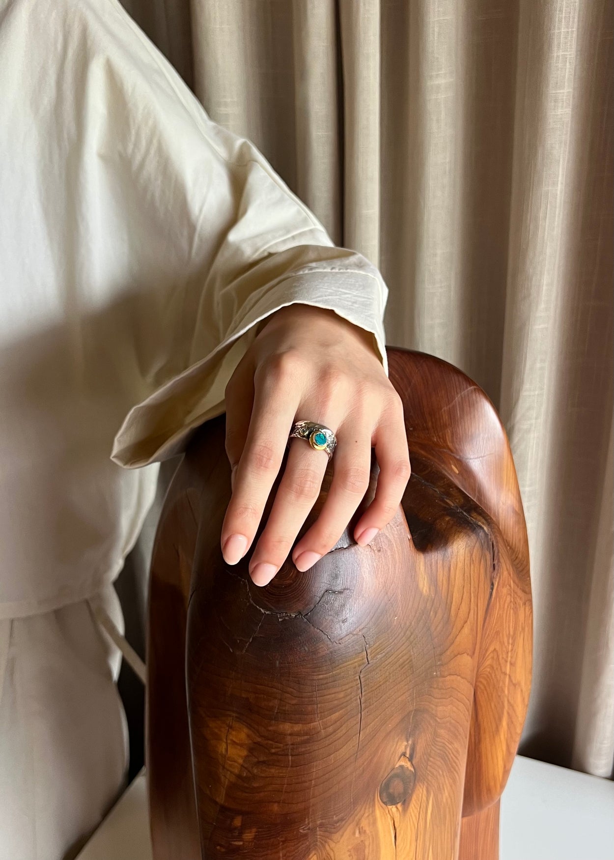Opal Topaz Arts and Crafts Ring