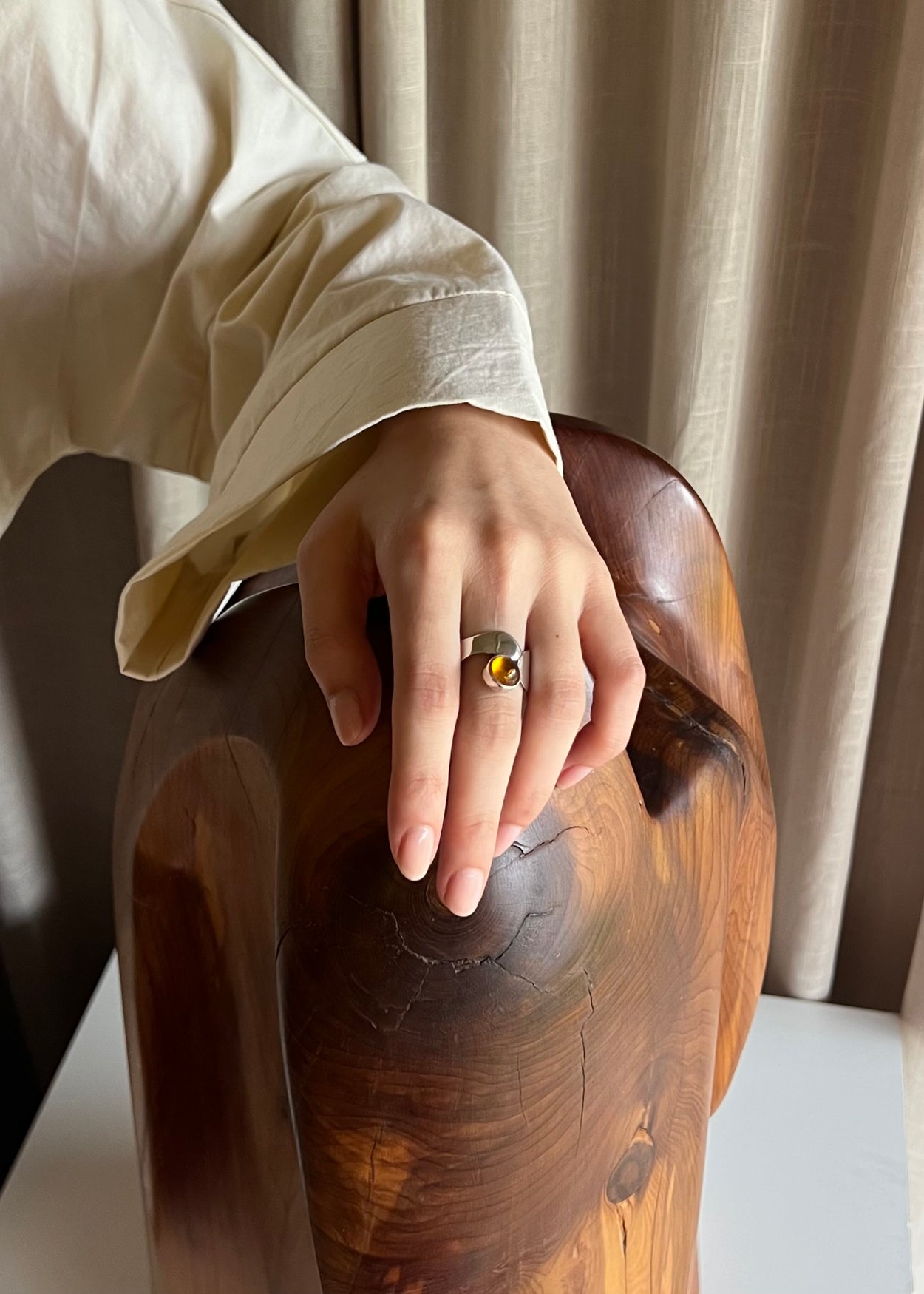 Abstract Amber Ring