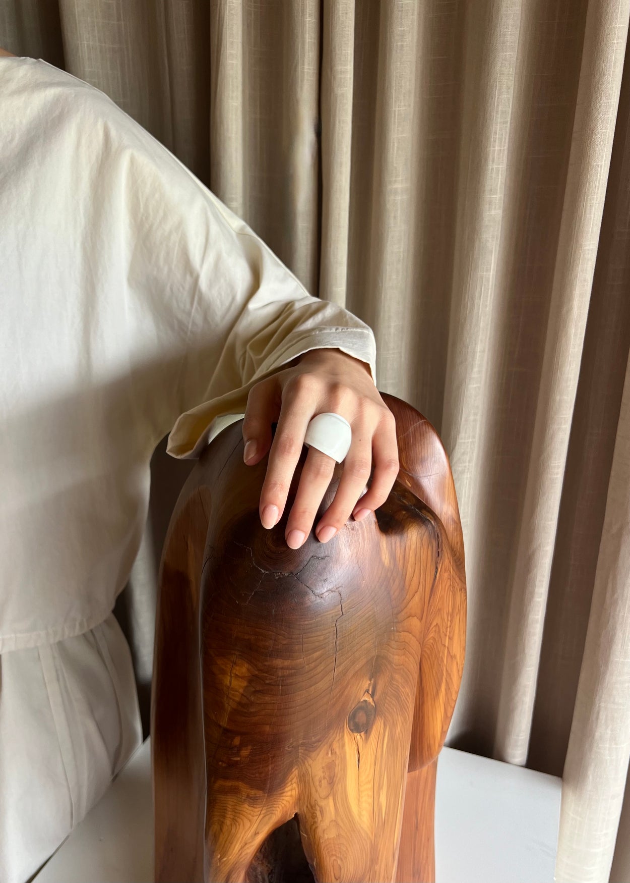 White Glass Ring
