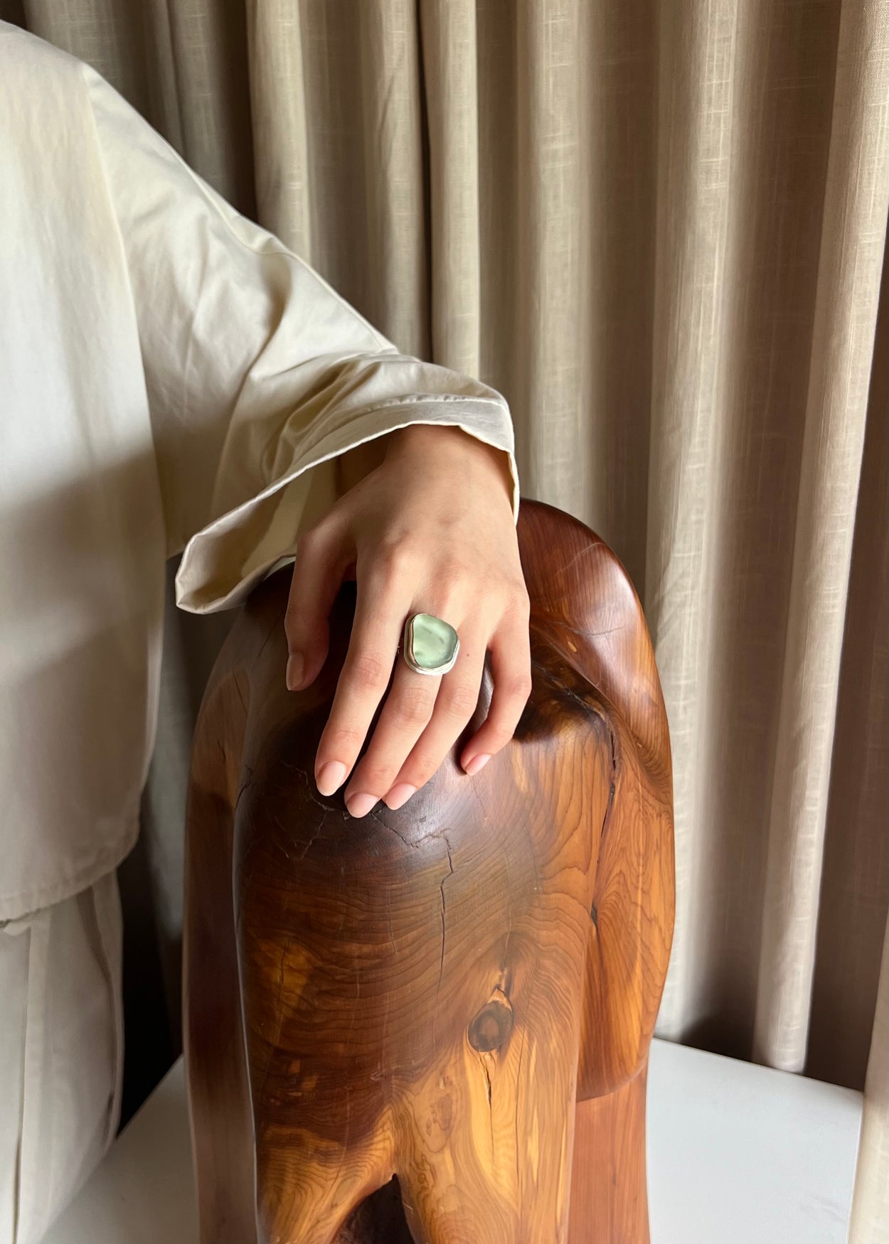 Organic Sea Glass Ring