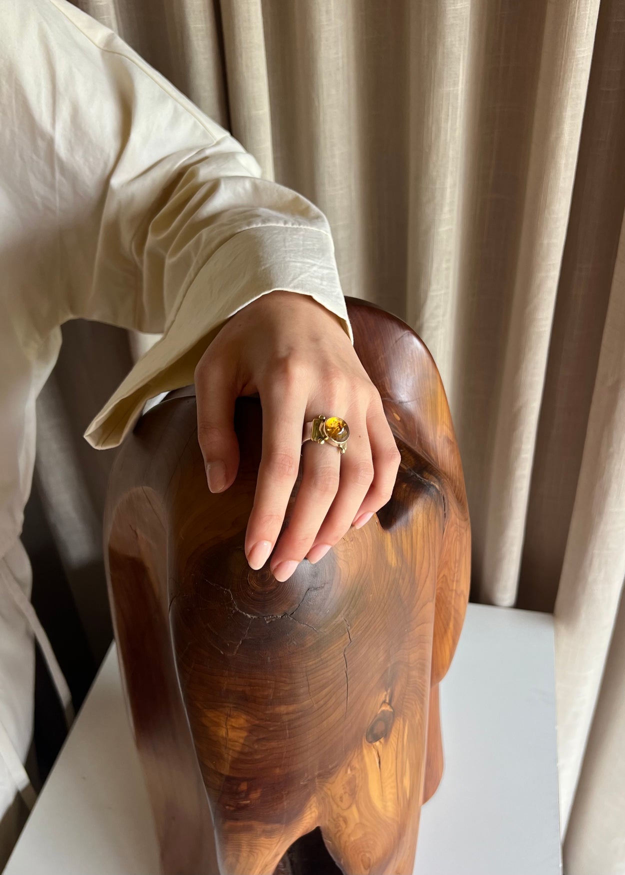 Round Amber Ring