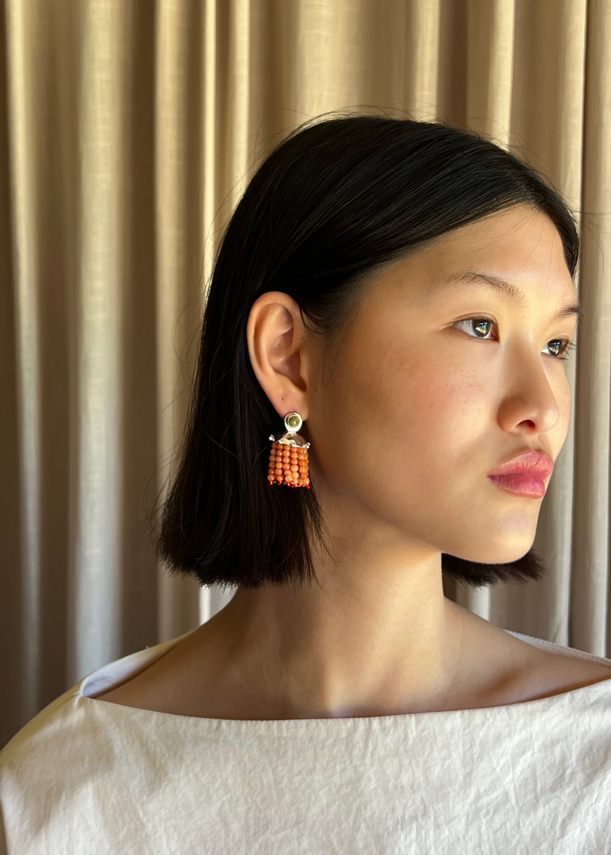 Agate Fringe Cupola Earrings