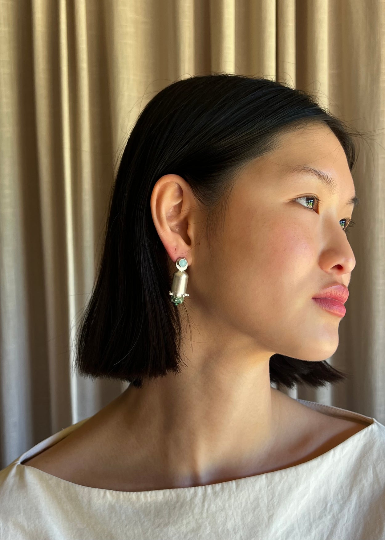 Cylindrical Bullet Earrings