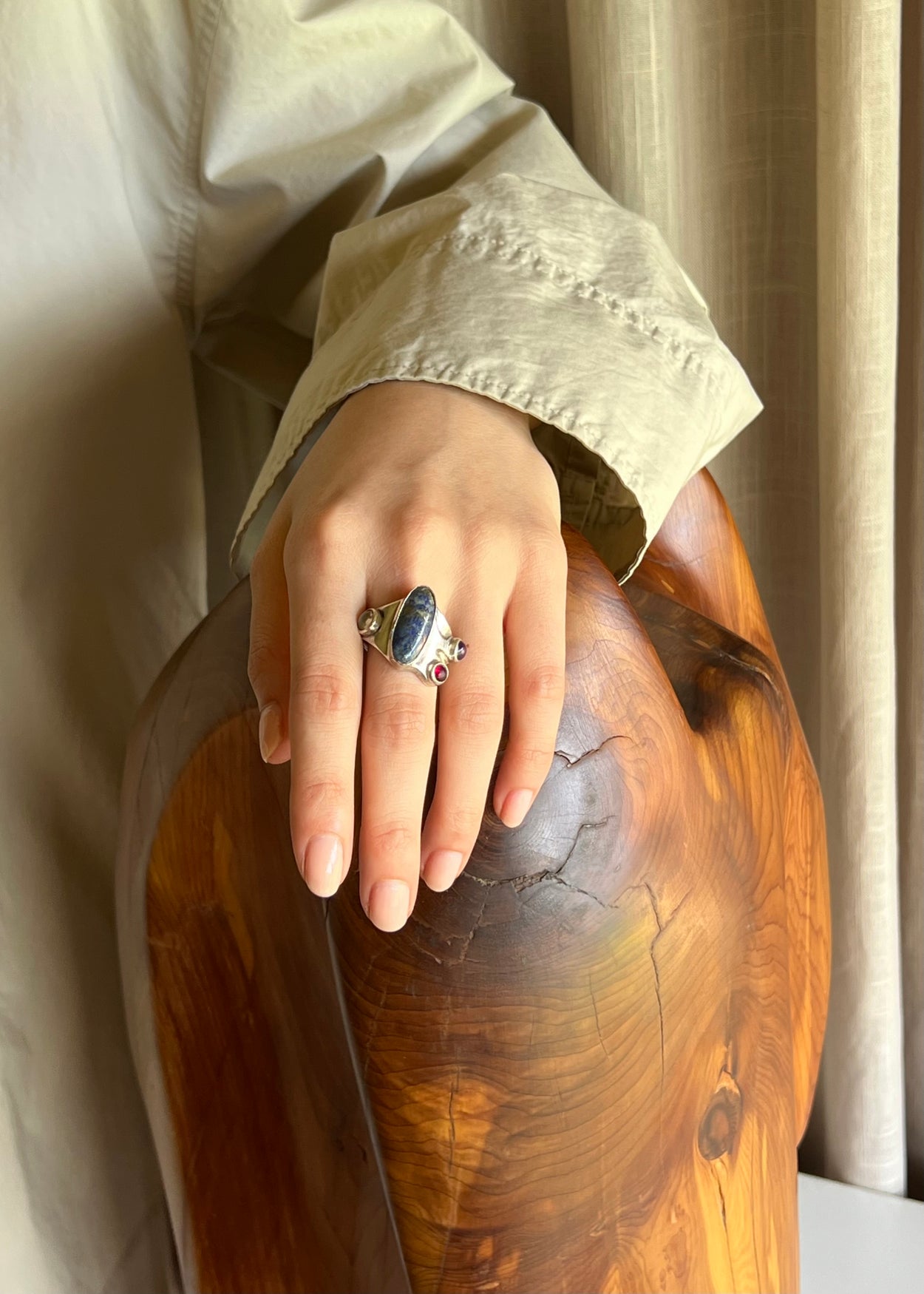 Abstract Multi Stone Ring