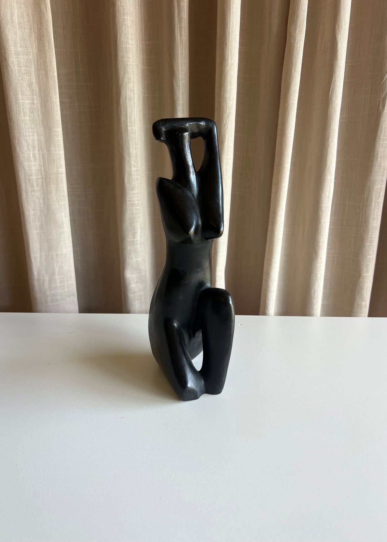 Abstract Carved Wood Figure Sculpture
