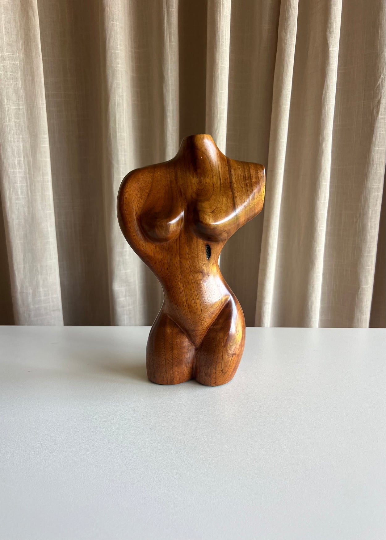 Carved Wood Torso Sculpture