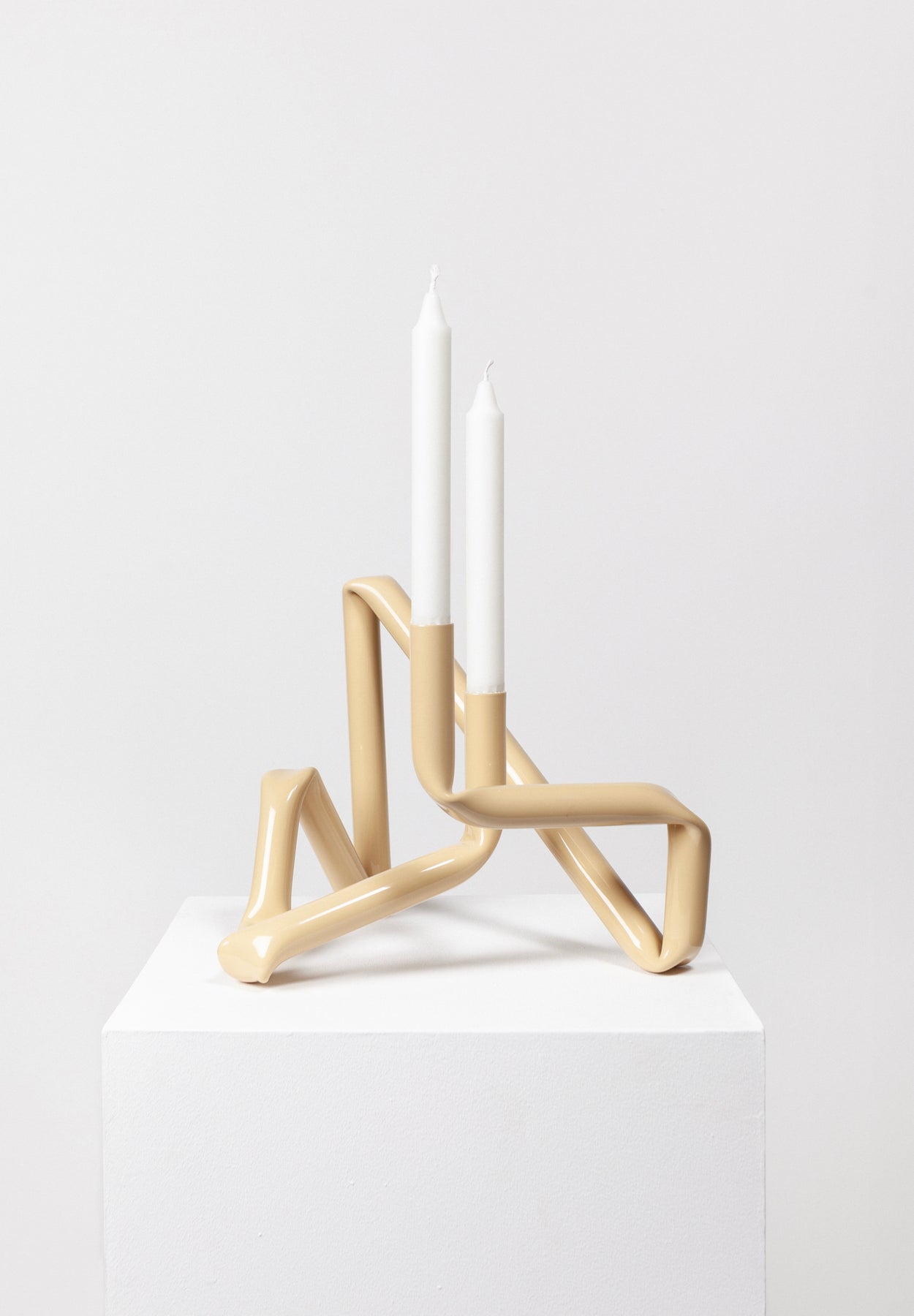 Beige Bucatini Candle Holder