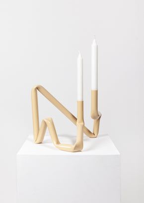 Beige Bucatini Candle Holder