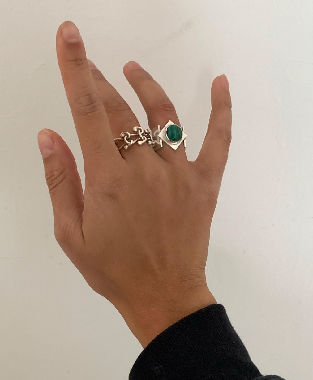 Sterling Link Ring