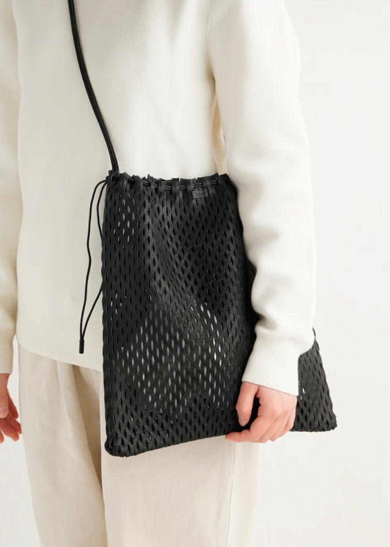 Leather Net Shoulder Bag