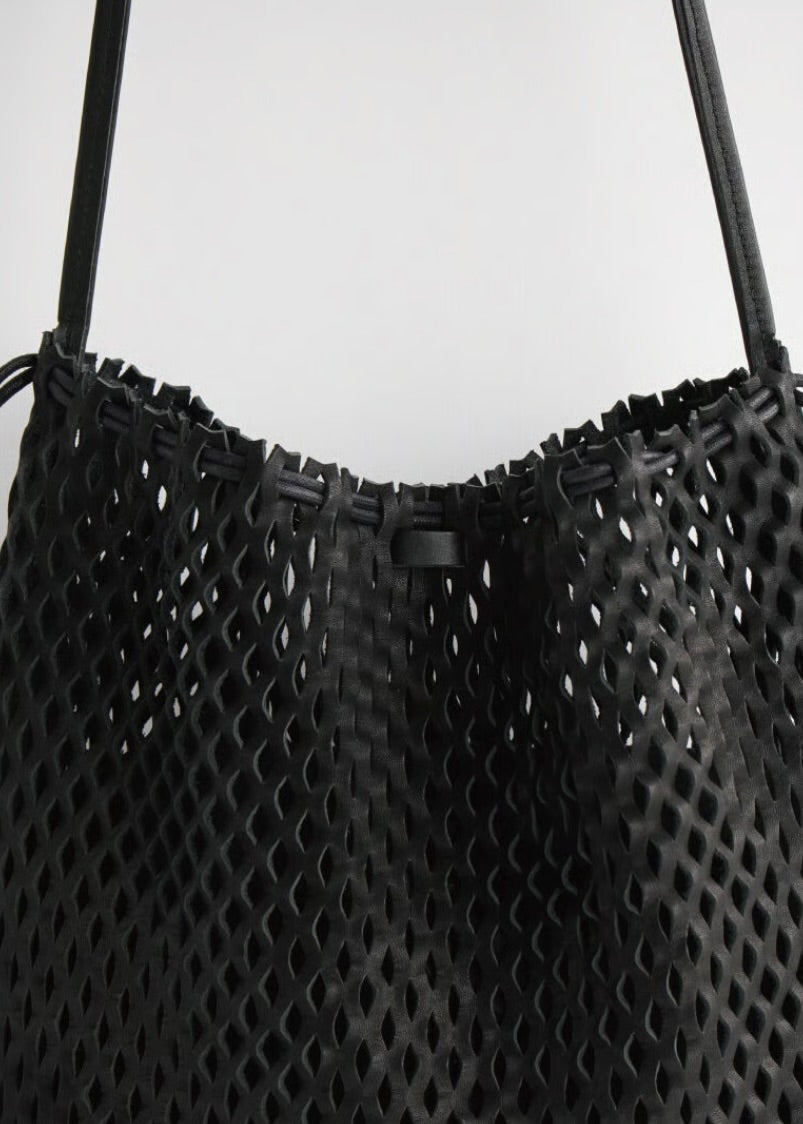 Leather Net Shoulder Bag