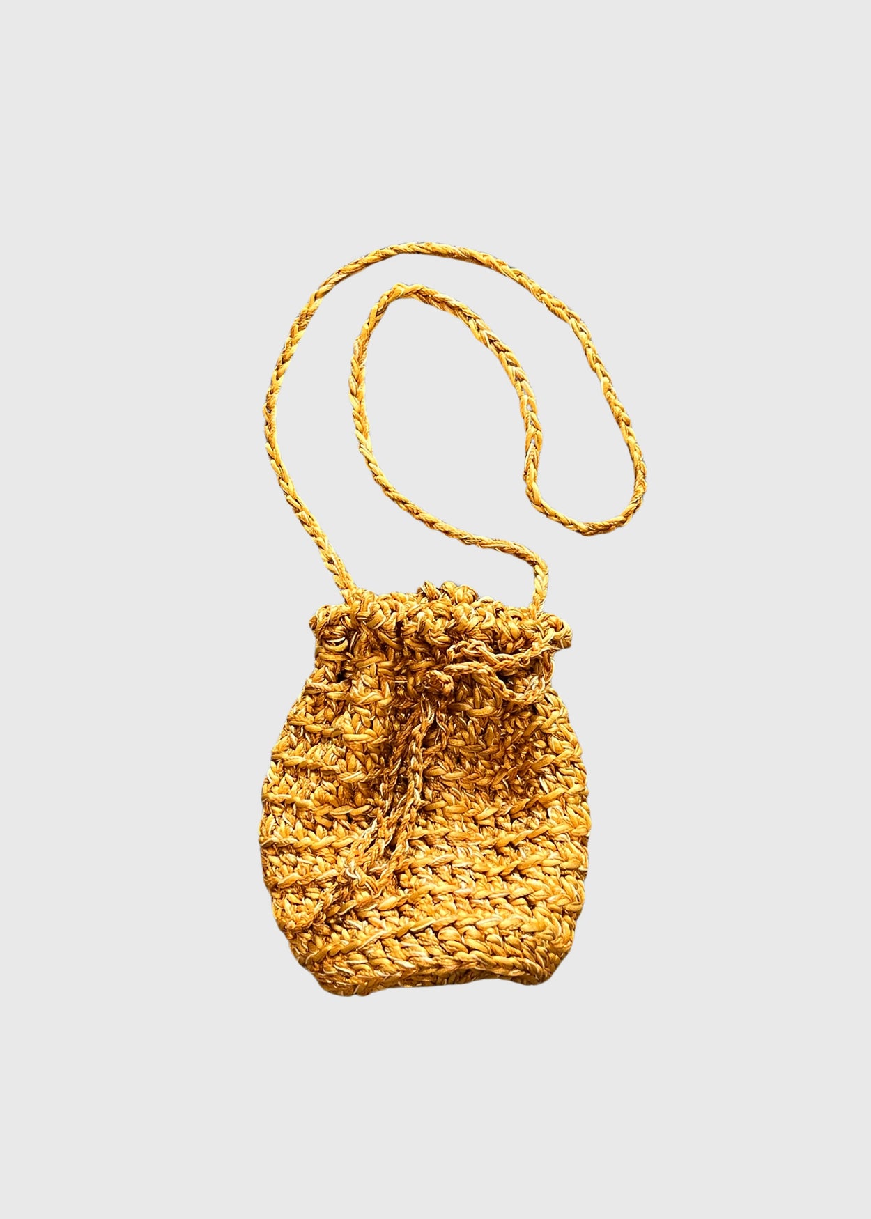 Gold Woven Drawstring Bag