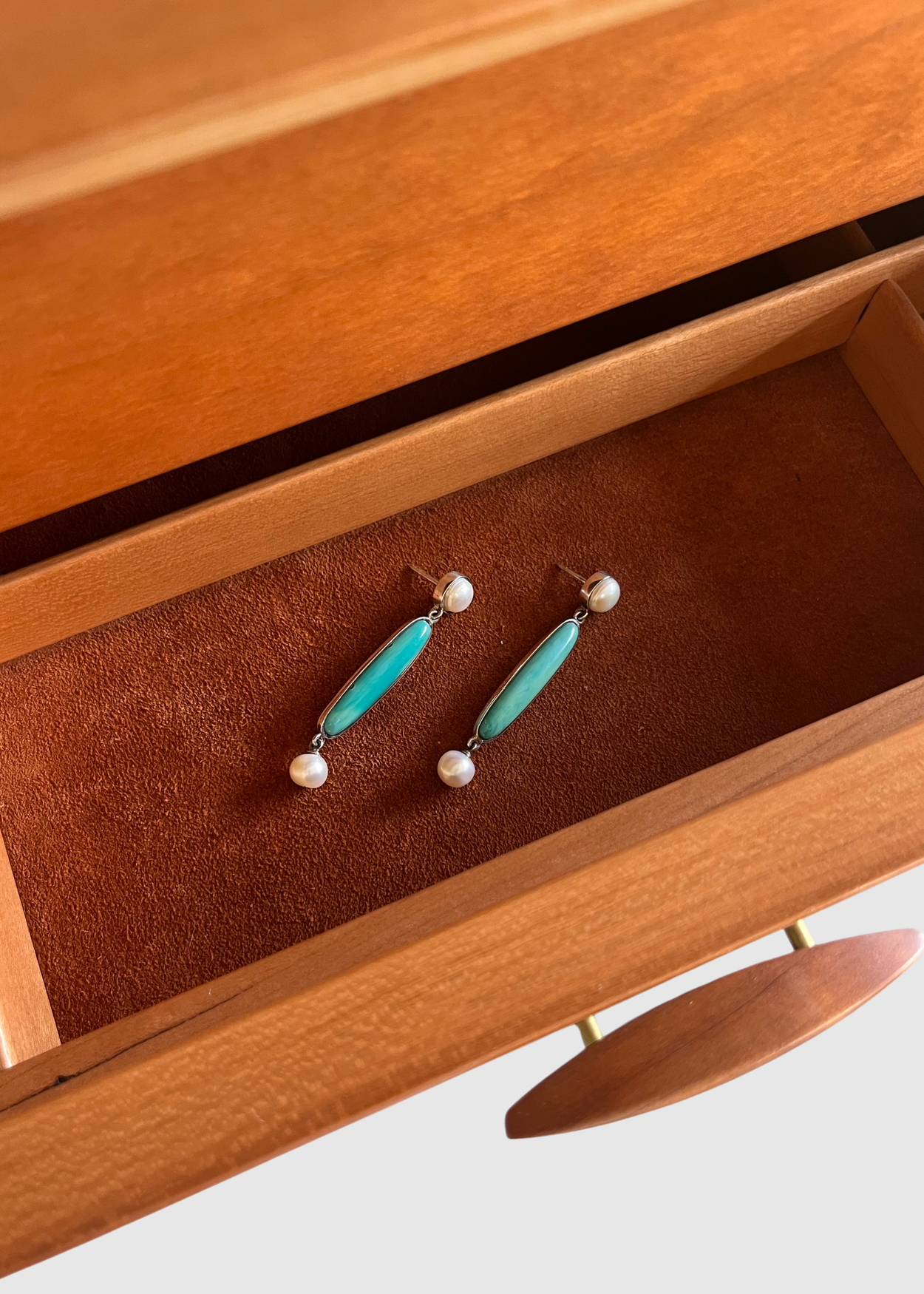 Pearl Glass Drop Earrings