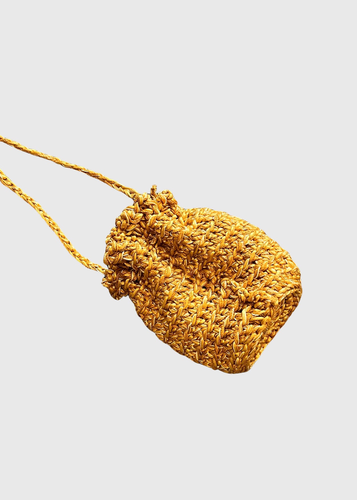 Gold Woven Drawstring Bag