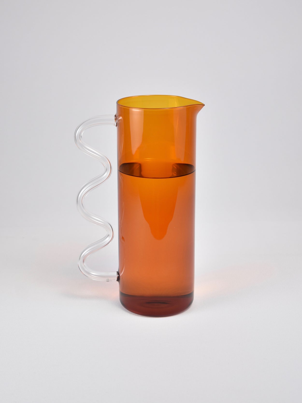 Wave Pitcher in Amber/Clear