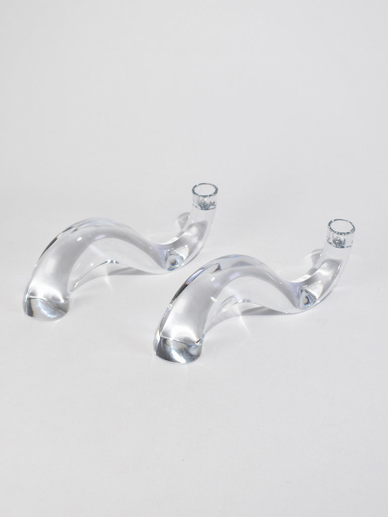 Wave Glass Candleholders