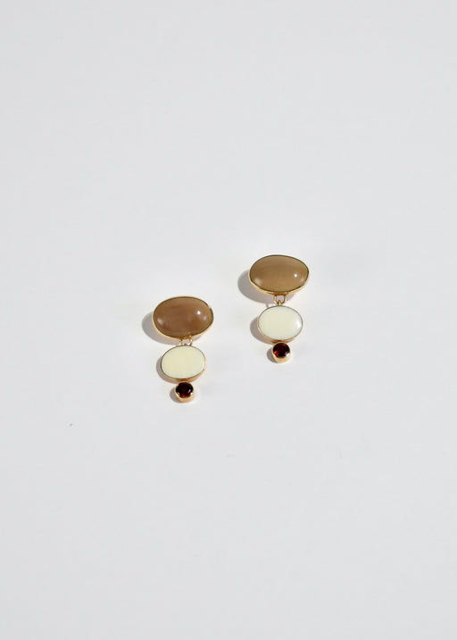 Garnet Ivory Earrings