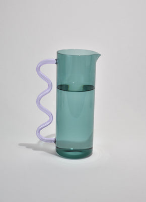 Wave Pitcher in Teal/Lilac