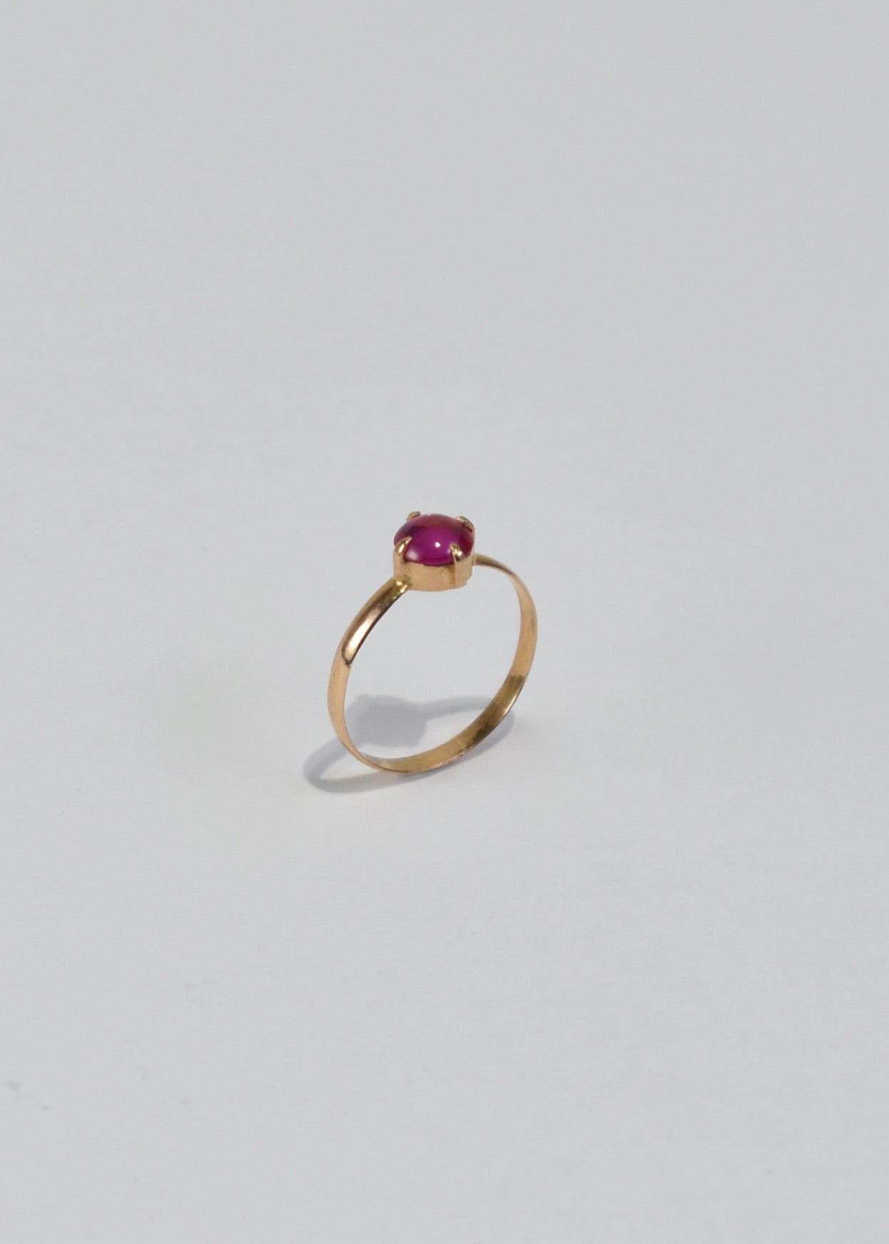 Gold Ruby Pinky Ring
