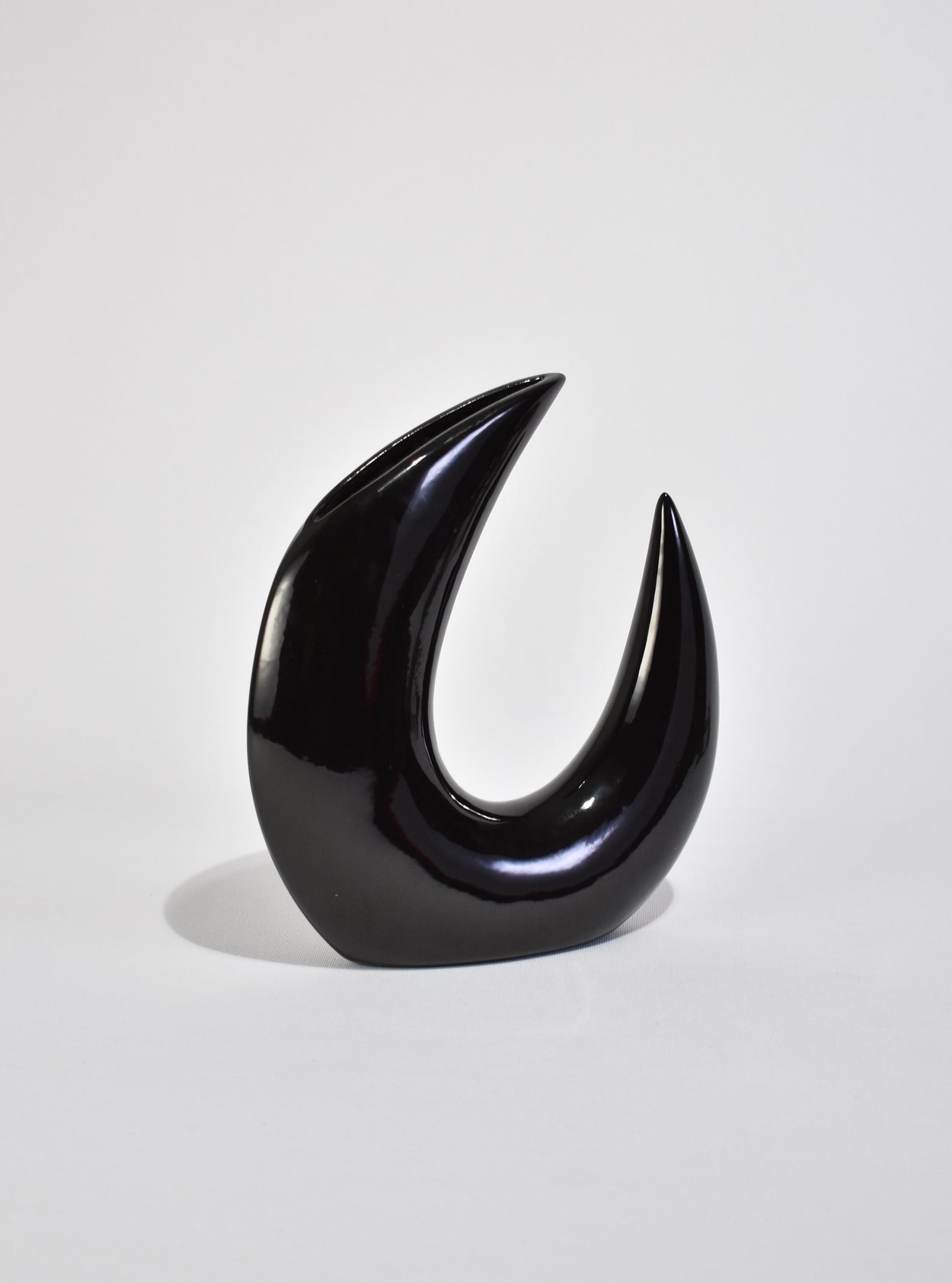Curved Black Vase