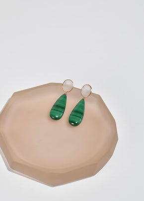 Crystal Malachite Earrings