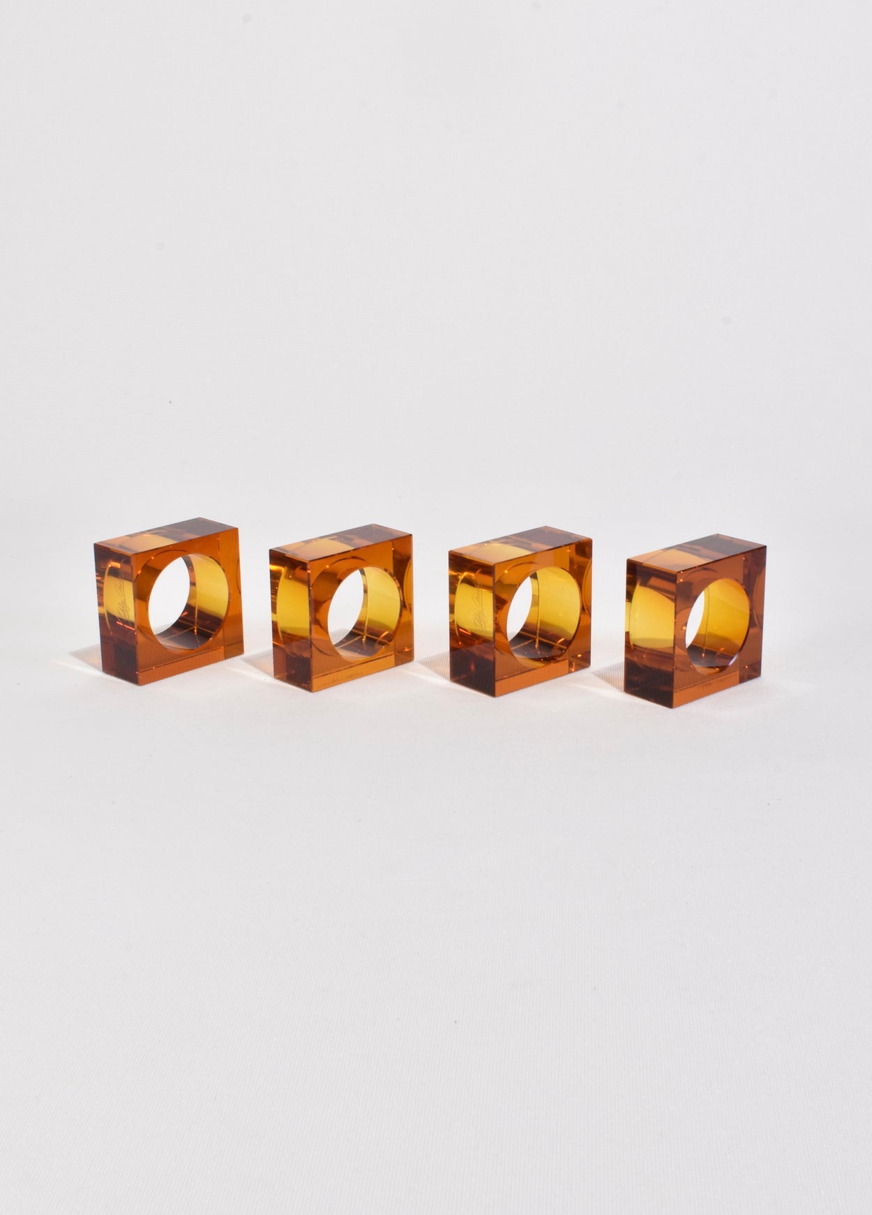 Amber Glass Napkin Rings